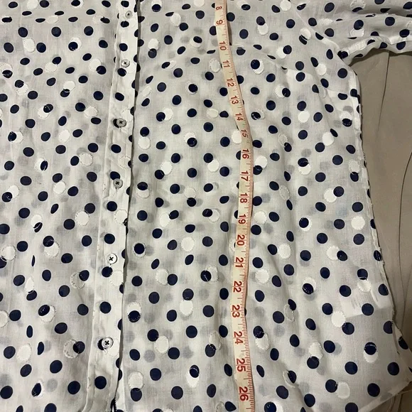 Talbots Polka Dot button down Shirt - Picture 8 of 8